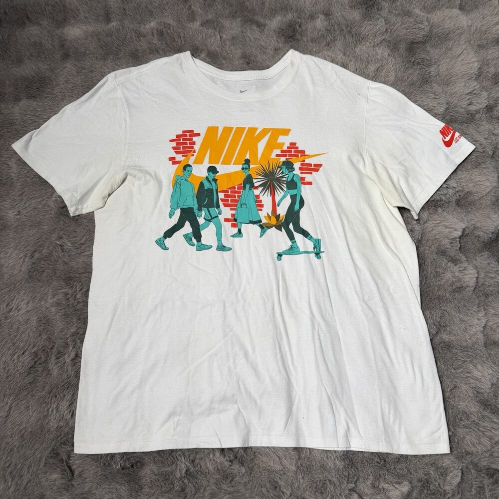 The Nike Tee Athletic Cut T Shirt Retro Graphic White Size XL